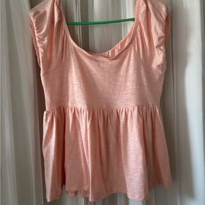 torrid light pink Scoop-Neck Peplum Top